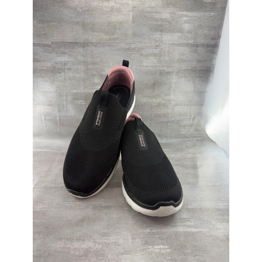 Skechers GoWalk 6 Women Black Pink Slip On Walking Shoes 124502 Size 11